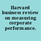 Harvard business review on measuring corporate performance.