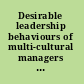 Desirable leadership behaviours of multi-cultural managers in China