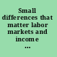 Small differences that matter labor markets and income maintenance in Canada and the United States /