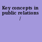 Key concepts in public relations /