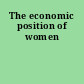 The economic position of women