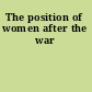 The position of women after the war