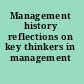 Management history reflections on key thinkers in management /