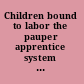 Children bound to labor the pauper apprentice system in early America /