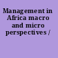 Management in Africa macro and micro perspectives /