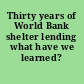 Thirty years of World Bank shelter lending what have we learned? /