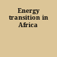 Energy transition in Africa