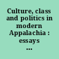 Culture, class and politics in modern Appalachia : essays in honor of Ronald L. Lewis /