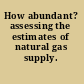 How abundant? assessing the estimates of natural gas supply.