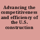 Advancing the competitiveness and efficiency of the U.S. construction industry