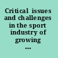 Critical  issues and challenges in the sport industry of  growing economies /