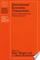 International economic transactions : issues in measurement and empirical research /