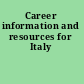 Career information and resources for Italy