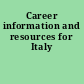 Career information and resources for Italy