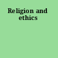 Religion and ethics