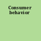 Consumer behavior