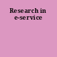 Research in e-service