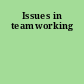 Issues in teamworking