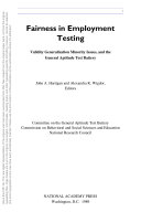 Fairness in employment testing validity generalization, minority issues, and the General Aptitude Test Battery /