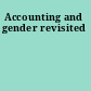 Accounting and gender revisited