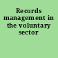 Records management in the voluntary sector