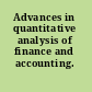 Advances in quantitative analysis of finance and accounting.