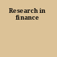 Research in finance