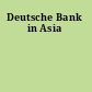 Deutsche Bank in Asia