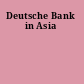 Deutsche Bank in Asia