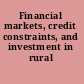 Financial markets, credit constraints, and investment in rural Romania