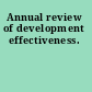 Annual review of development effectiveness.