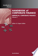 Handbook of corporate finance.