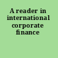 A reader in international corporate finance