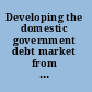 Developing the domestic government debt market from diagnostics to reform implementation.