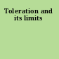 Toleration and its limits