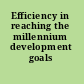 Efficiency in reaching the millennium development goals