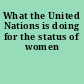 What the United Nations is doing for the status of women