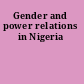 Gender and power relations in Nigeria