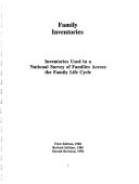 Family inventories : inventories used in a national survey of families across the family life cycle /