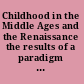 Childhood in the Middle Ages and the Renaissance the results of a paradigm shift in the history of mentality /