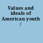 Values and ideals of American youth /