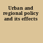 Urban and regional policy and its effects