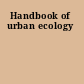 Handbook of urban ecology