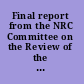 Final report from the NRC Committee on the Review of the Louisiana Coastal Protection and Restoration (LACPR) Program