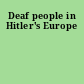 Deaf people in Hitler's Europe