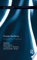 Disaster resiliency interdisciplinary perspectives /