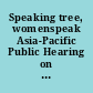 Speaking tree, womenspeak Asia-Pacific Public Hearing on Crimes Against Women Related to the Violence of Development, 28 January 1995, Bangalore, India.