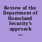 Review of the Department of Homeland Security's approach to risk analysis