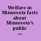 Welfare in Minnesota facts about Minnesota's public assistance programs.