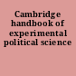 Cambridge handbook of experimental political science